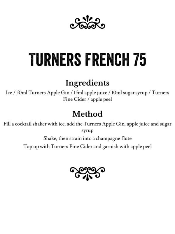 Turners French 75 cocktail recipe