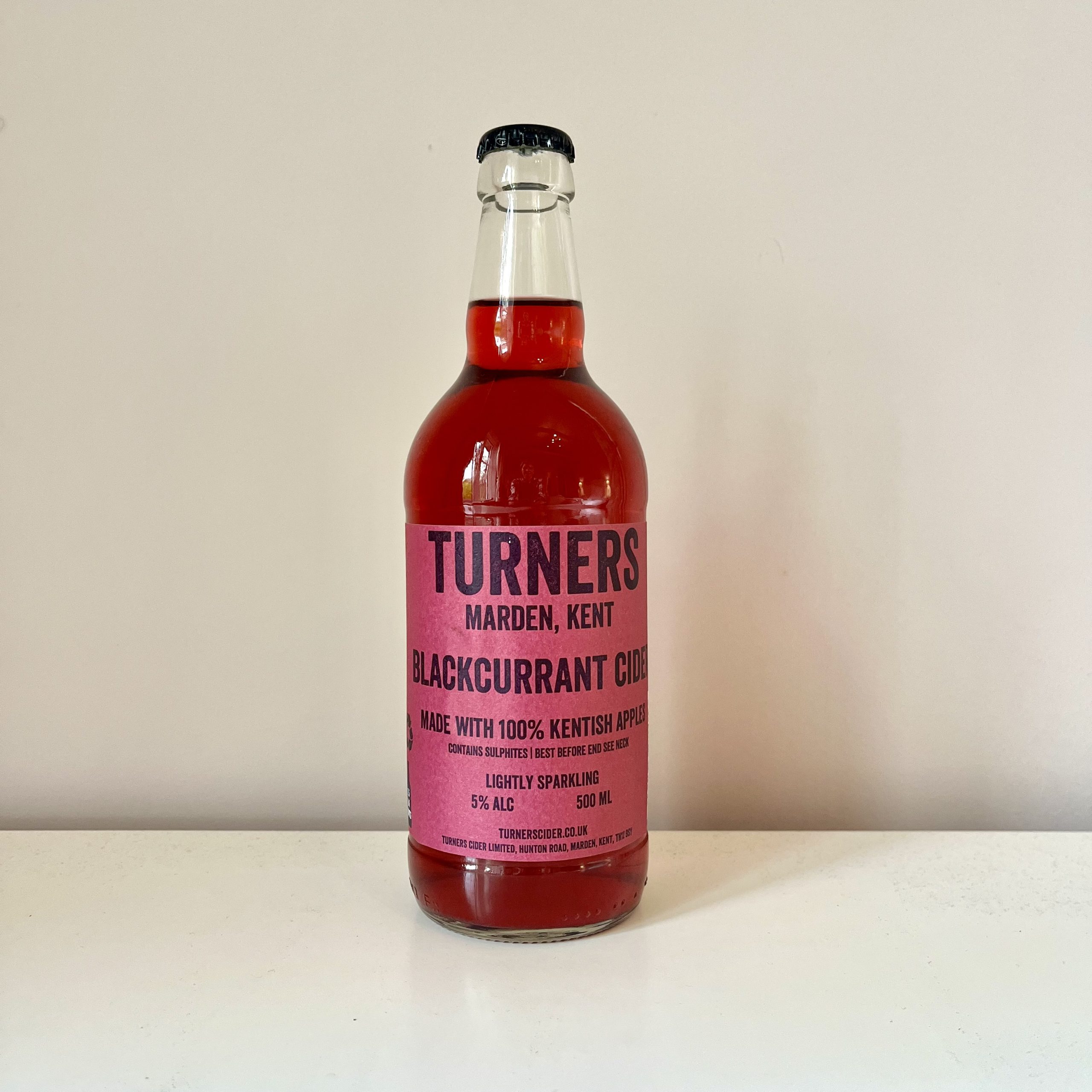 Blackcurrant Sparkling Cider 12 x 500ml bottles Turners Cider