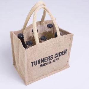 6 bottle branded jute bag gift set